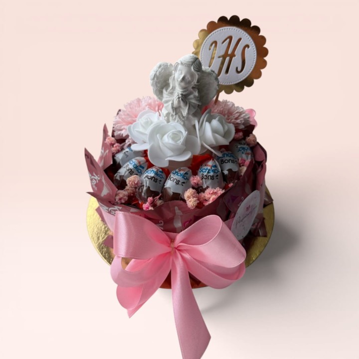 komunijny zestaw premium, słodki bukiet na komunię, box komunijny, prezent komunia dla dziewczynki, prezent komunia dla chłopca, box prezentowy, bukiet komunia, box komunia