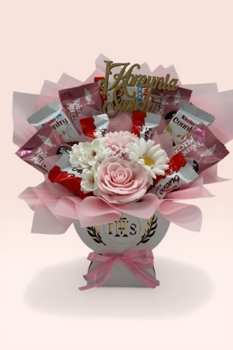 Różowy Kielich Komunijny, elegancki zestaw komunijny dla dziewczynki .