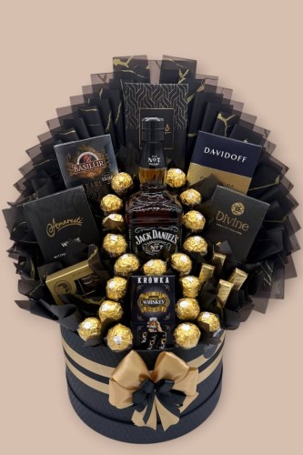 Jack’s Gold, zestaw dla mężczyzny, elegancki prezent dla szefa, prestiżowy upominek, elegancki prezent z whisky