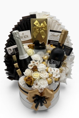 Black &amp; Gold Symphony – Ekskluzywny Grand Box z Wódką Ostoya i Prosecco