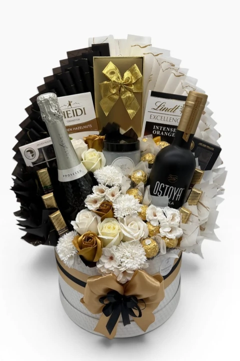 Black &amp; Gold Symphony – Ekskluzywny Grand Box z Wódką Ostoya i Prosecco