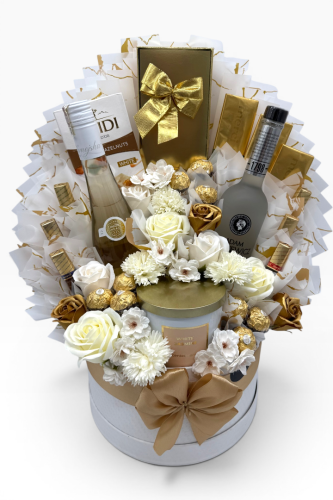Imperial Gold Reserve, bogaty, ekskluzywny box prezentowy, kosz upominkowy, prezent na ślub, w podziękowaniu rodzicom, prezent dla Młodej Pary