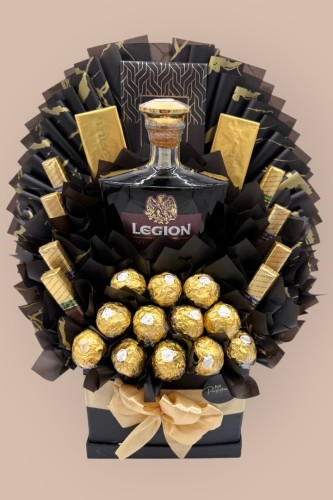 złoty Legion, box prezentowy dla mężczyzny, zestaw dla szefa, prezent urodzinowy, elegancki kosz upominkowy, ekskluzywny prezent